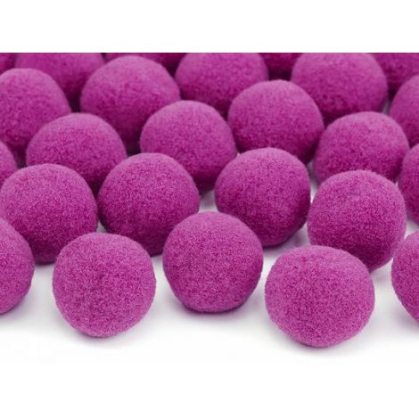 Pompony pluszowe PartyDeco 2cm Różowe